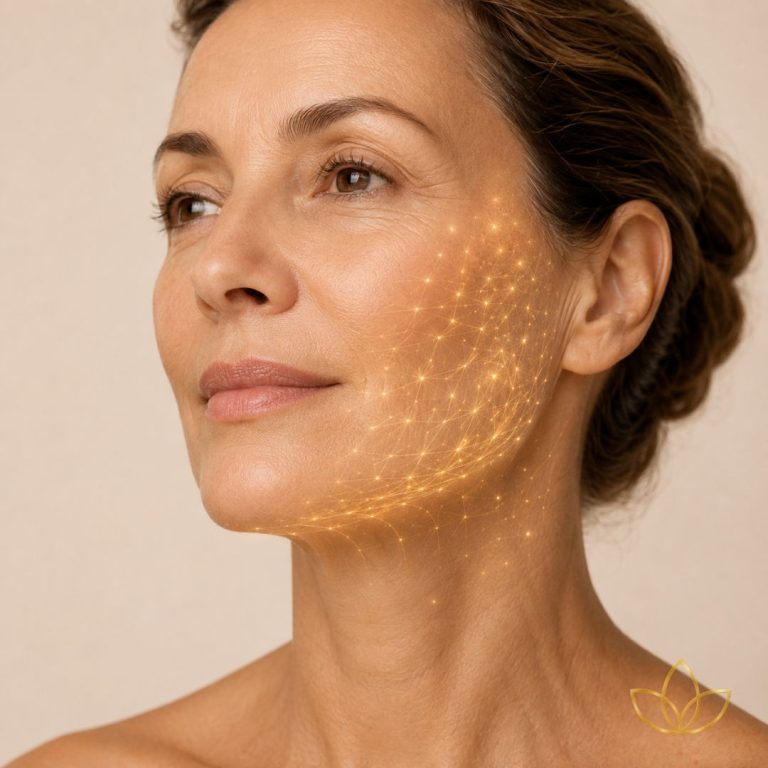 Tratamiento con estimuladores de colágeno para mejorar la flacidez facial y rejuvenecer la piel en Clínica Miramar Benissa.
